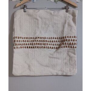 Allen & Roth Square Cream Boho Country Cottage Minimalist Randy Pillow Sham